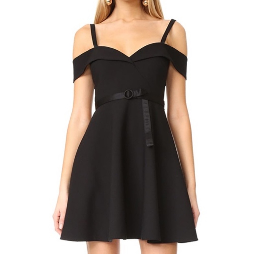 Cinq a Sept Black Asymmetrical A-Line Cocktail Dress